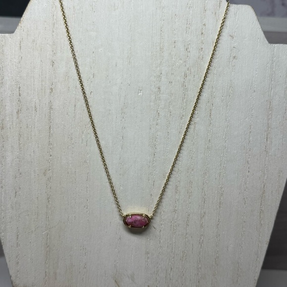 Kendra Scott Gold Pink Necklace Minimalist Design - Picture 1 of 3